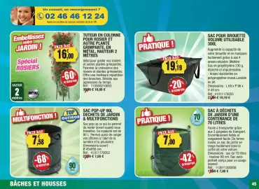 Catalogue Outiror page 45: TUTEUR EN COLONNE €16,00, SAC POUR BROUETTE €19,19