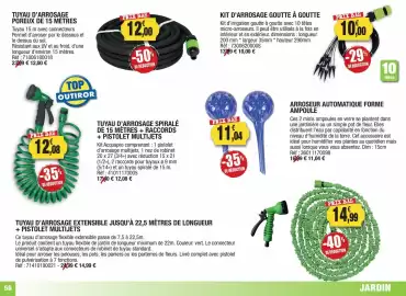 Catalogue Outiror page 56: KIT D'ARROSAGE GOUTTE À GOUTTE €10,00, ARROSEUR AUTOMATIQUE FORME AMPOULE €14,99