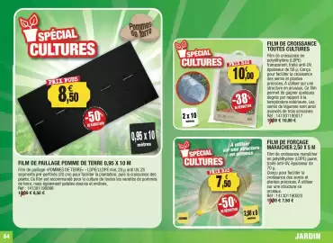 Catalogue Outiror page 64: Film de croissance toutes cultures €10,00, Film de paillage pomme de terre €8,50