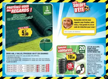 Catalogue Outiror page 7: Lot de 20 clips pour fixer durablement votre brise vue €10,00