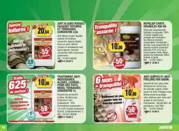 Catalogue Outiror page 76: STAR Anti algues rouges €20,64, Star Répulsif Chats €10,00