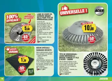 Catalogue Outiror page 78: Lame de coupe en carbure universelle €5,00, Bâche spéciale ramasse déchets €1,30
