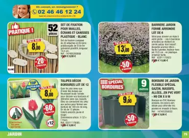 Catalogue Outiror page 79: SET DE FIXATION POUR MAILLES, ÉCRANS ET CANISSES PLASTIQUE - BLANC €8,00, BORDURE DE JARDIN €9,00