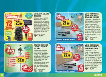 Catalogue Outiror page 82: GUIRLANDE SOLAIRE €23,99, KIT COMPLET €22,40