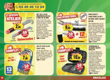Catalogue Outiror page 92: JEU DE CLÉS ALLEN TORX 13PCS €7,00, Set de 2 clés universelles 9 mm au 32 mm €2,80