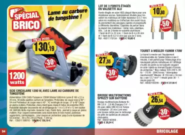 Catalogue Outiror page 94: BOSCH Meuleuse à disque €27,55, SCIE CIRCULAIRE 1200 W €130,19