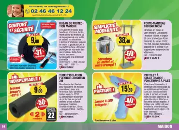 Catalogue Outiror page 98: PORTE-MANTEAU €38,40, RUBAN DE PROTECTION MANCHE €9,00