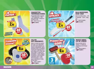 Catalogue Outiror page 99: BROSSE ANIMAL €6,50, Balai microfibre €2,10