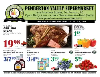 Pemberton Valley Supermarket flyer week 27 Page 1