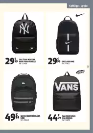 Catalogue Auchan page 23: SAC À DOS NEW ERA NEW YORK YANKEES €29,99, SAC A DOS NIKE €29,99