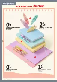 Catalogue Auchan page 24: SOURIS CORRECTRICE COLOR LIFE, CARNET A5 COLOR LIFE €2,49