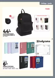 Catalogue Auchan page 27: SAC À DOS L'ÉTUDIANT CASUAL NOIR CONNECTÉ €44,99, AGENDA STUDYRAMA €6,49