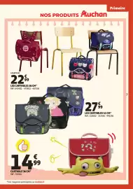 Catalogue Auchan page 7: LES CARTABLES €22,99, LES CARTABLES €27,99