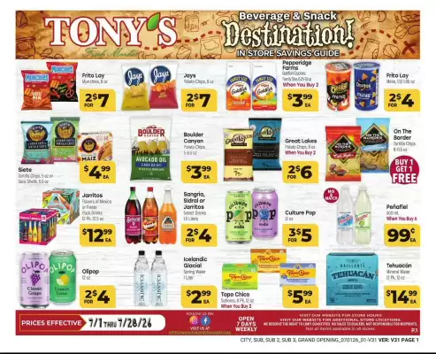 Tony’s Fresh Market (valid until 28-07)
