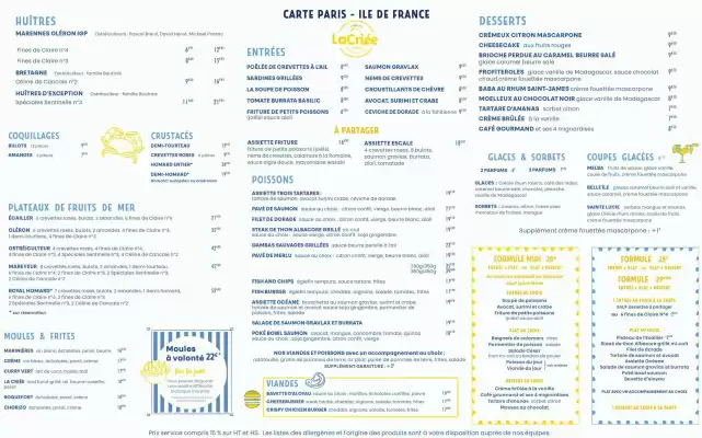 La Criée (valable jusqu'au 31-10)