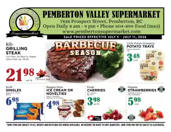 Pemberton Valley Supermarket flyer week 28 Page 1