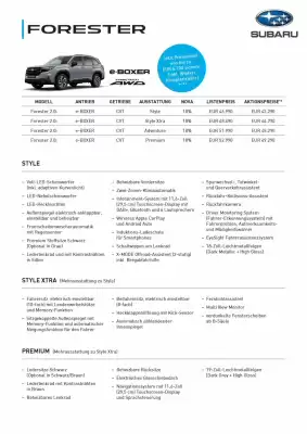 Subaru | Forester (gültig bis 21-07)