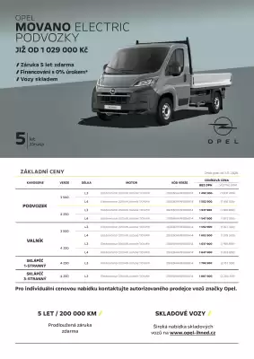 Opel | Movano Electric Podvozky (platné do 31-08)