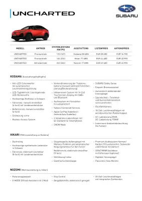 Subaru | Uncharted (gültig bis 31-07)