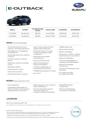 Subaru | E-Outback (gültig bis 31-07)