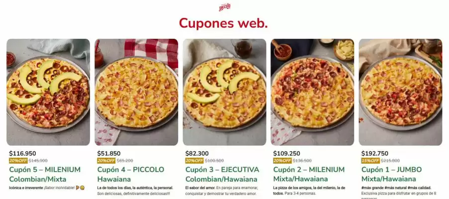 Pizzas Piccolo (válido hasta 2-08)