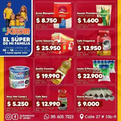 Autoservicio El Jardín (válido hasta 14-07)