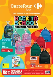 Volantino Carrefour Iper | Back to school Pagina 1: Trolley Run Mitama €49,90, Pennarelli Turbo Color Giotto €1,79