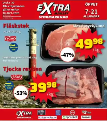 Extra Mjällby Stormarknad reklamblad (giltig till och med 26-07)