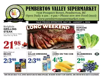 Pemberton Valley Supermarket flyer week 31 Page 1