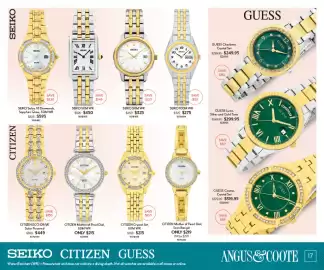 Angus & Coote catalogue Page 17: Seiko 50M WR €450,00, Citizen Eco-Drive €449,00