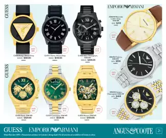 Angus & Coote catalogue Page 21: GUESS Connoisseur €329,95, GUESS Charter, Silicone Strap €149,95