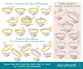 Angus & Coote catalogue Page 5: 10 Points of Diamonds €799,00, Bridal Set with 1/2 Carat of Diamonds €1.499,00