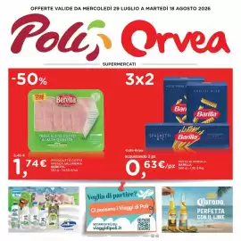 Volantino Poli Pagina 1: Pasta di semola Barilla €0,63, Prosciutto Cotto Fresca Salumeria Beretta €1,74