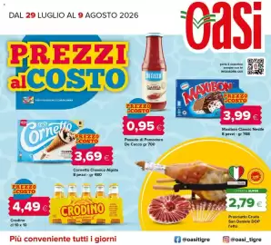 Volantino Oasi Pagina 1: Crodino €4,49, Maxibon Classic Nestlé €3,99
