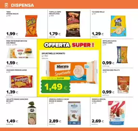 Volantino Oasi Pagina 18: Spuntinelle Morato €1,49, Crackers Premium Saiwa €1,39