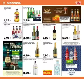 Volantino Oasi Pagina 21: Prosecco Superiore DOCG Extra Dry Valdo €4,99, Vino Bianco/Rosso IGT Zero Solfiti €3,49