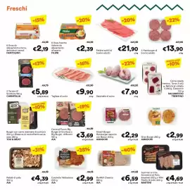 Volantino Unes Pagina 14: Tagliata di suino €9,90, Carne al Fuoco Big Burger di Scottona o Big Burger di Bovino AIA €3,69