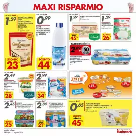 Volantino Italmark Pagina 12: Actimel €2,89, Mozzarella Santa Lucia Galbani €2,99