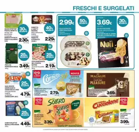 Volantino Superconti Pagina 9: Sugo pronto condiscampi o condivongola arbi €4,79, Pisellini primavera Findus €3,49