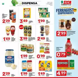 Volantino Sisa Pagina 11: VALLE DELL'ETNA PESTO PISTACCHIO €3,99, MULINO BIANCO CRACKER INTEGRALI/CON/SENZA SALE €1,99
