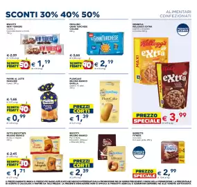 Volantino Esselunga Pagina 12: Granola Kellogg's Extra €3,99, Biscotti Mulino Bianco €2,39