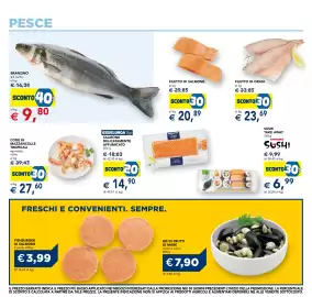 Volantino Esselunga Pagina 16: BRANZINO già pulito €9,80, MAZZANCOLLE TROPICALI €27,60