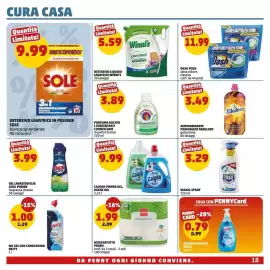 Volantino PENNY Pagina 18: Detersivo lavatrice in polvere SOLE bianco splendente €9,99, CALGON POWER GEL, IGIENE GEL €9,99