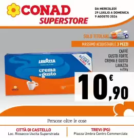 Volantino Conad Superstore Pagina 1: Caffè Crema e Gusto Lavazza €10,90