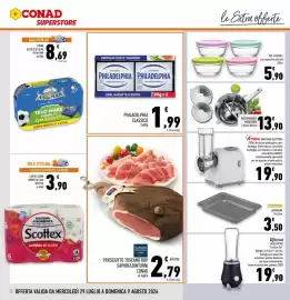 Volantino Conad Superstore Pagina 2: Prosciutto Toscano DOP Saporidintorni €2,79, PASSAVERDURA MEDIO SIRIO €13,90