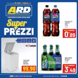 Volantino Ard Discount Pagina 1: Congelatore a pozzetto Houstyle €99,90, Birra Tuborg €3,49