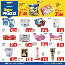 Volantino Ard Discount Pagina 4: Stracchino senza lattosio Optimo €0,89, Crema al Cacao Viva €0,99
