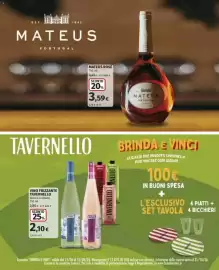 Volantino Ipercoop Pagina 37: Mateus Rosé €3,59, Vino frizzante tavernello bianco o rosato €2,10