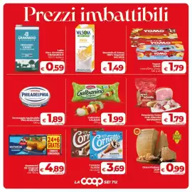 Volantino Coop Pagina 4: Galbanino l'Originale €1,99, Yogurt YOMO Intero/Zero Grassi €1,79