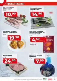 Volantino Coop Pagina 11: Fior Fiore Salmone Norvegese Nordic Blu €4,59, CALAMARI EXTRA DECONGELATI €10,90